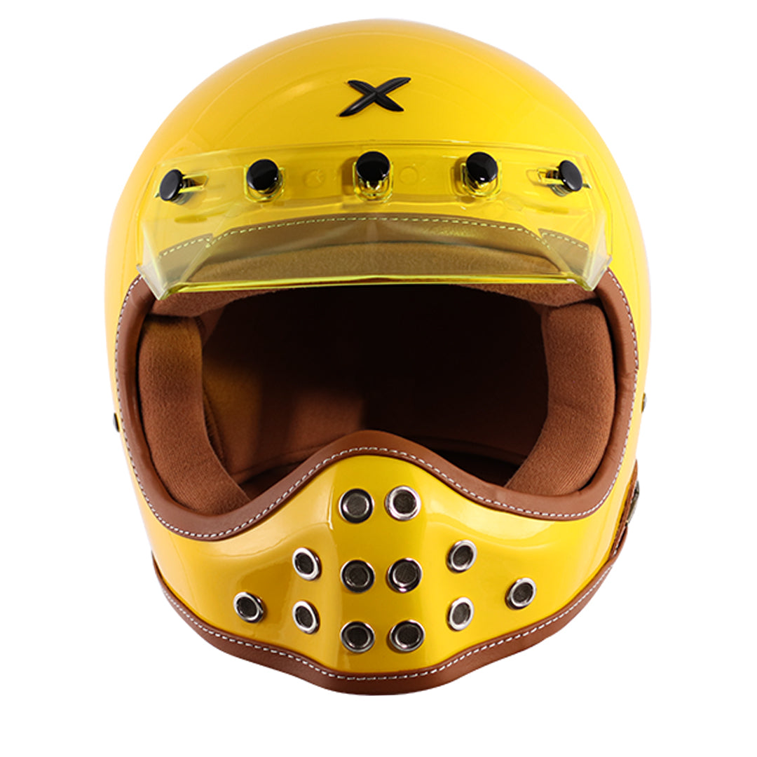 AXOR Retro Moto-X Helmet Yellow