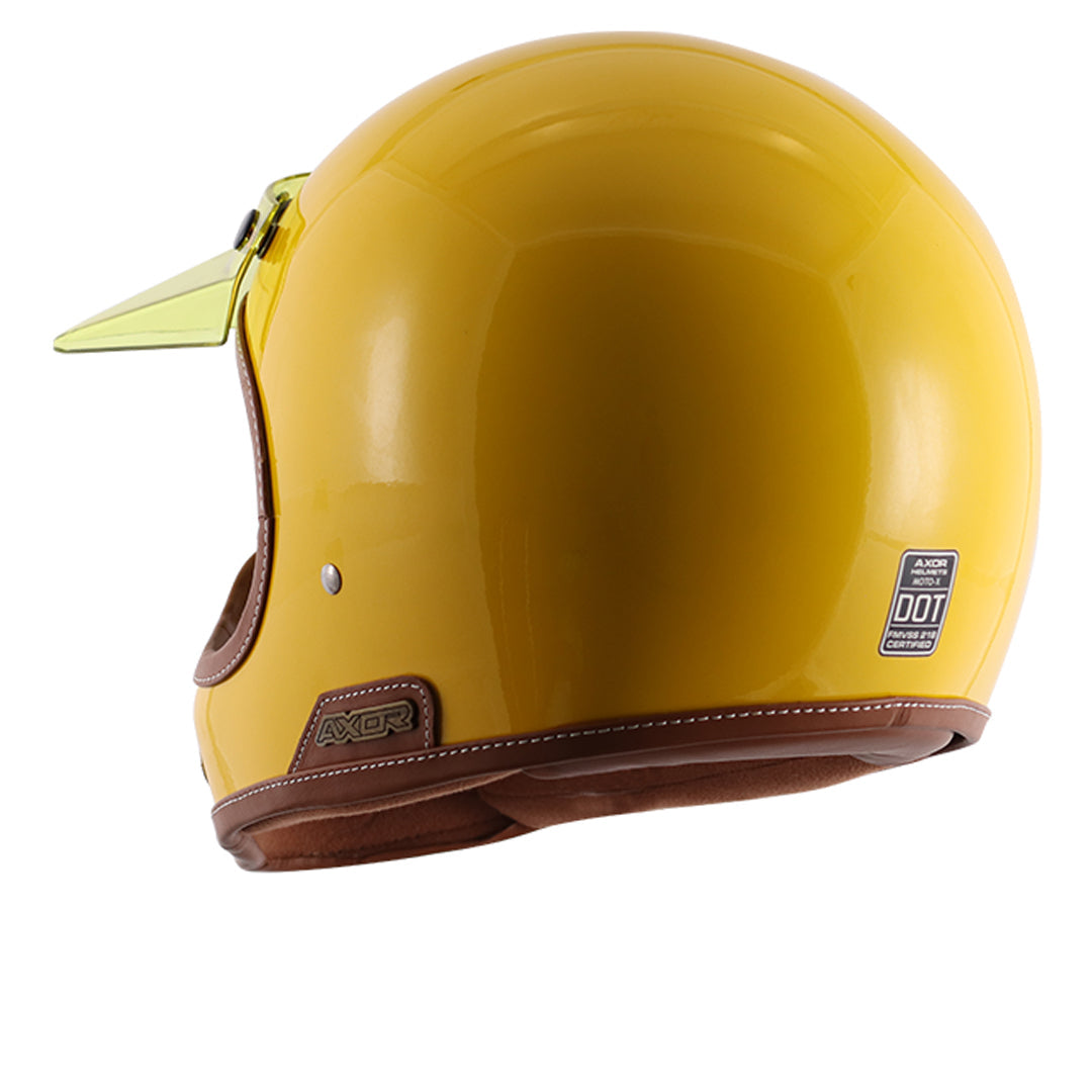 AXOR Retro Moto-X Helmet Yellow