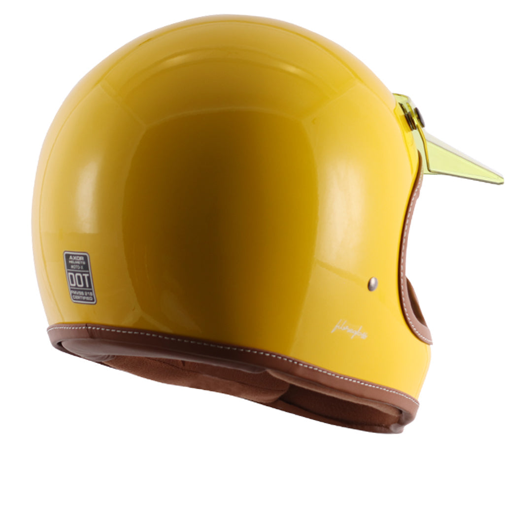 AXOR Retro Moto-X Helmet Yellow