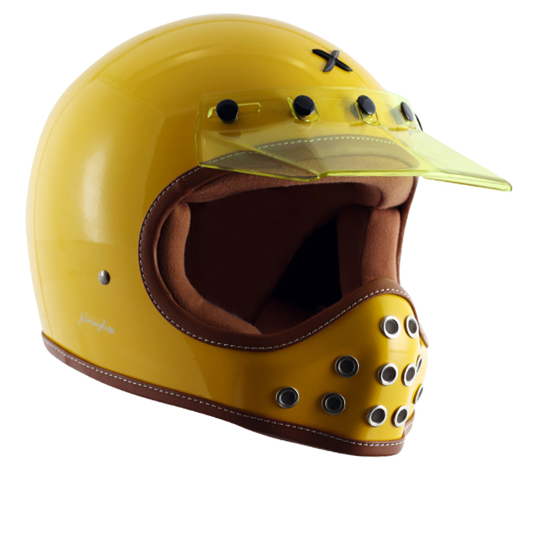AXOR Retro Moto-X Helmet Yellow