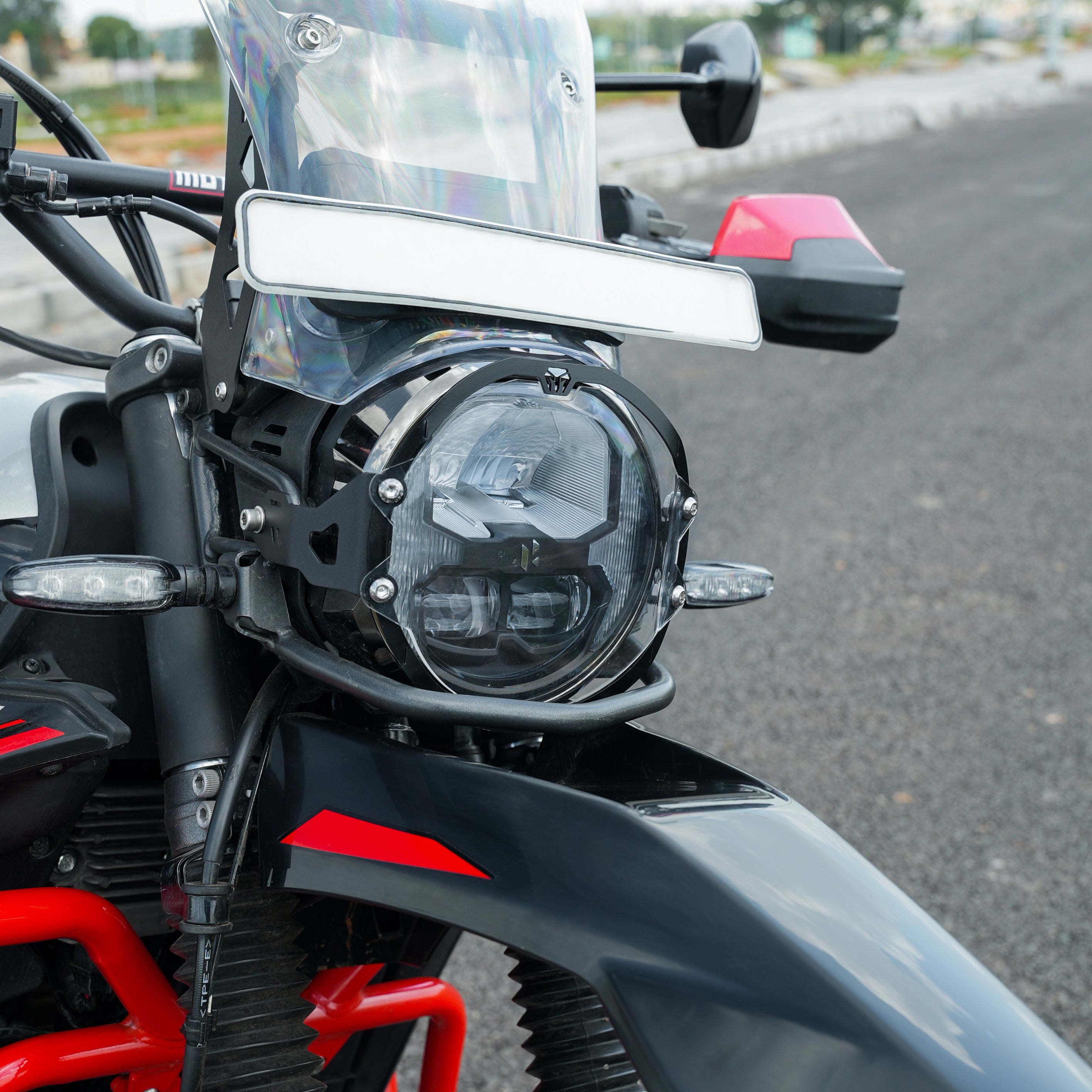 MotoTorque Acrylic Headlight Guard for Hero Xpulse 210 — Headlight Protection