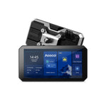 Aoocci C9 Pro Max motorcycle CarPlay display with front and rear cameras