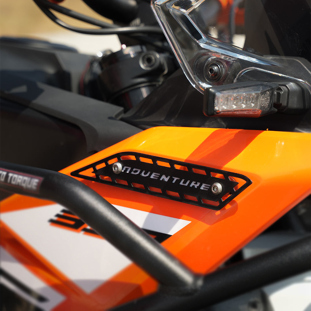 MotoTorque Tank Badge (Mild Steel) for KTM 390 Adventure (2025) — Fuel Tank Emblem