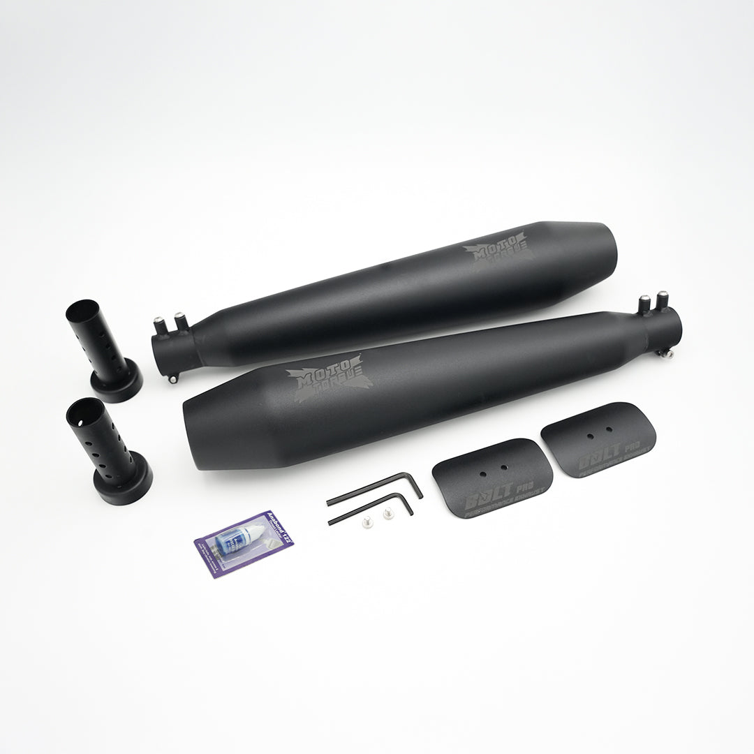 MotoTorque Bolt Pro Exhaust (Black) for Royal Enfield Interceptor 650 — Performance Slip-On