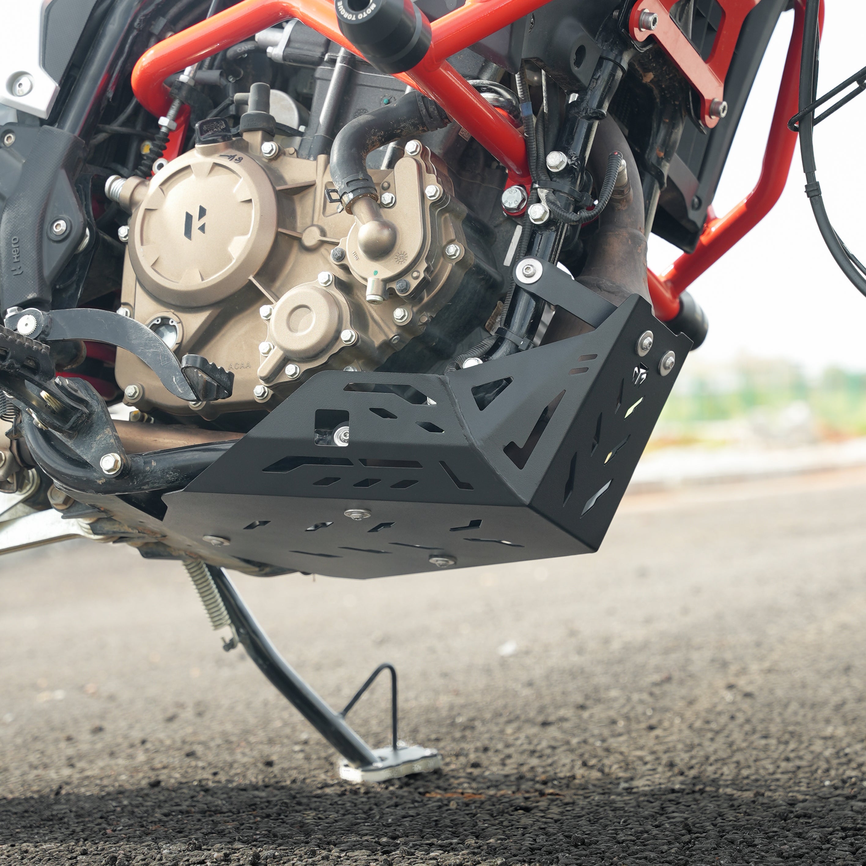 MotoTorque Engine Guard (Mild Steel, Black) for Hero Xpulse 210 — Engine Protection