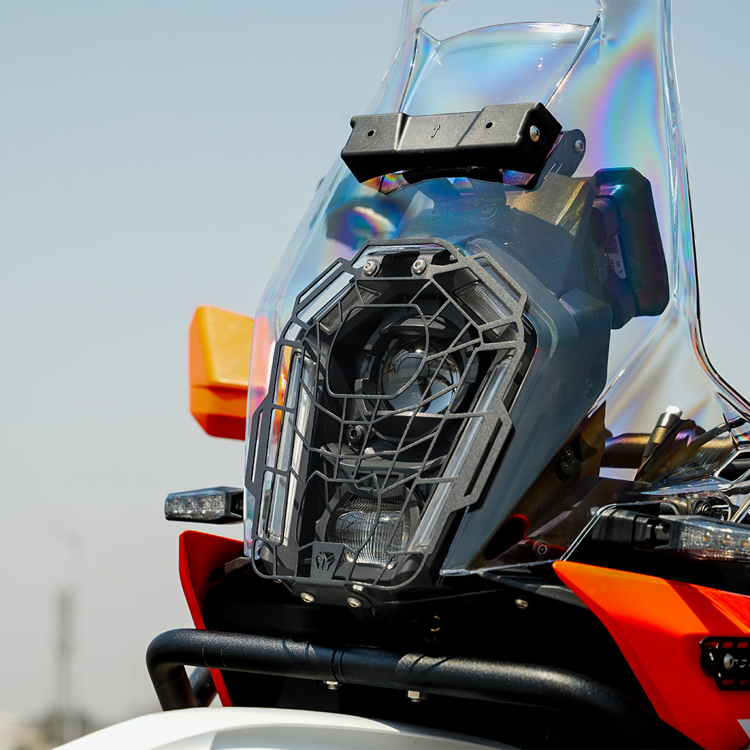 MotoTorque Headlight Guard Spider for KTM 390 Adventure (2025) — Headlamp Protection Grill