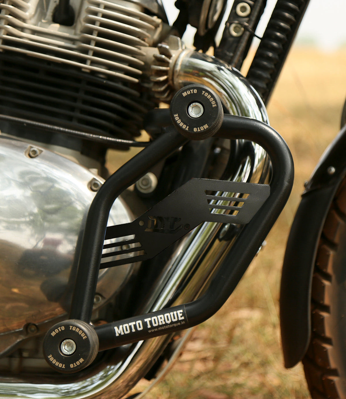 MotoTorque Crash Guard V2.0 for Royal Enfield Interceptor 650 — Frame & Engine Protection