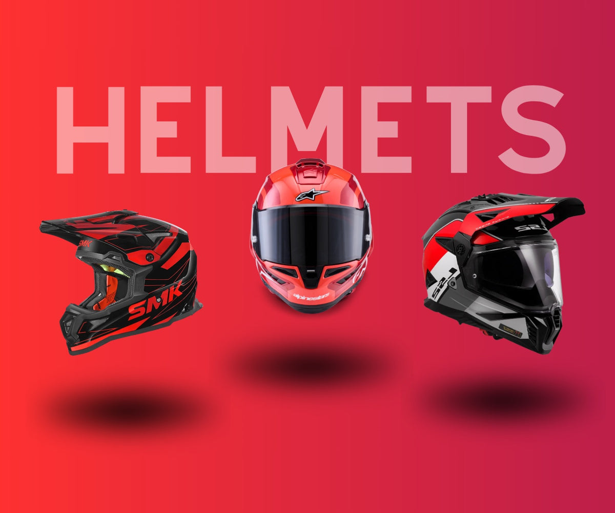 Helmets: motocross, full-face and adventure helmets