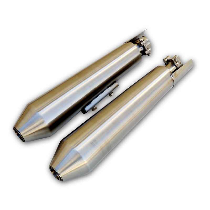 Powerage slip-on exhaust for Interceptor 650 / Continental GT 650, brushed steel, short