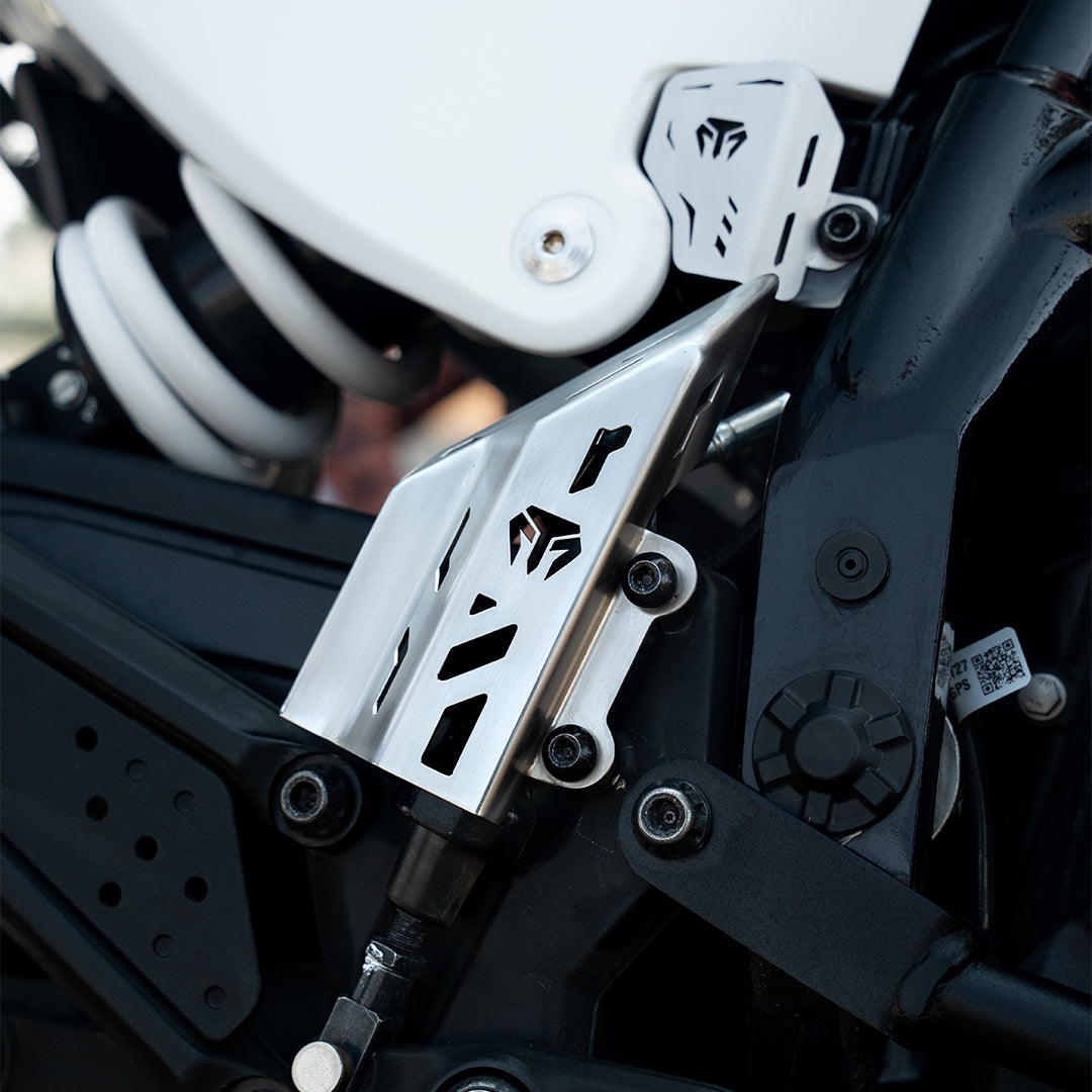 MotoTorque Rear Master Cylinder Guard (Stainless Steel) for KTM 390 Adventure (2025) — Brake Reservoir Protection