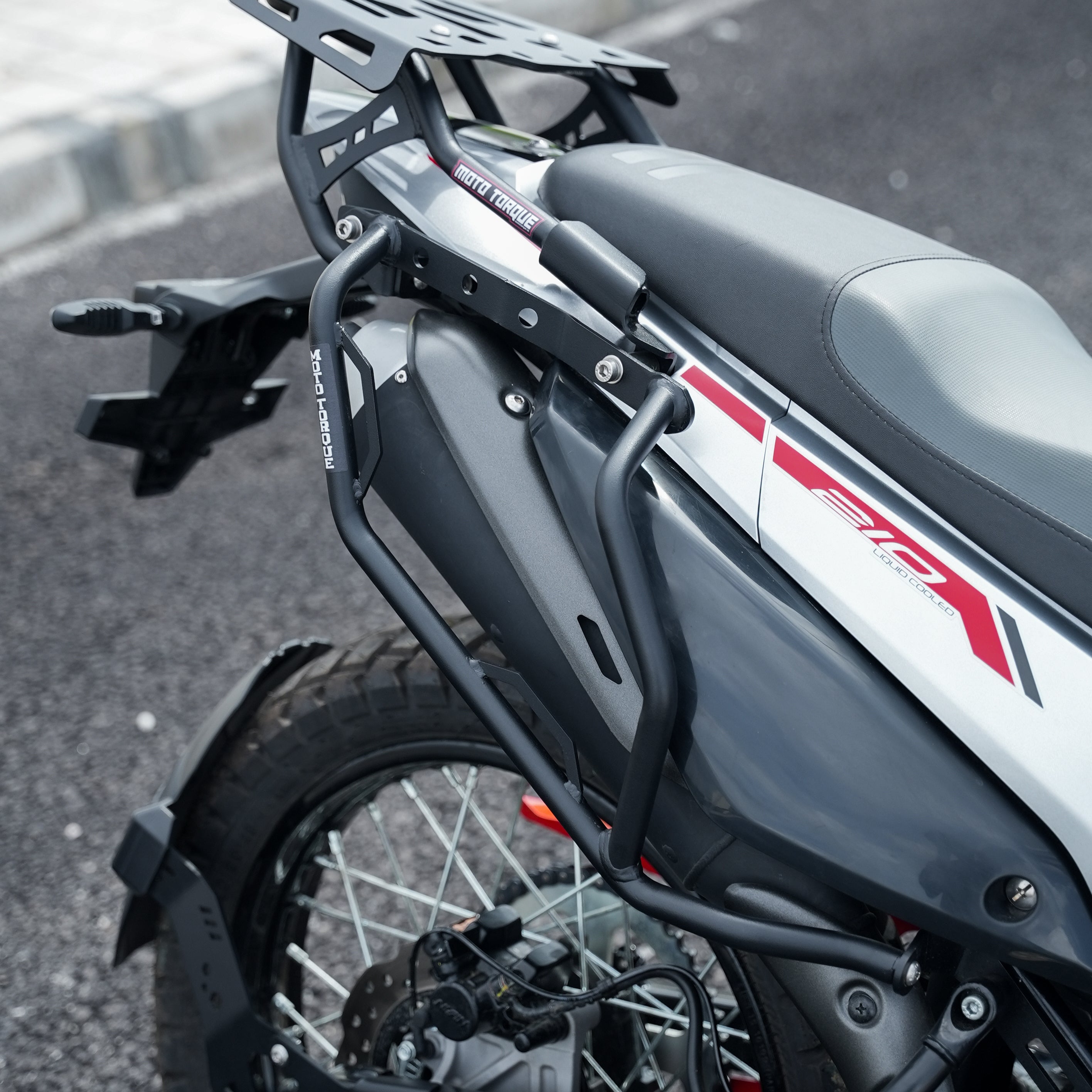 MotoTorque Saddle Stay (Black) for Hero Xpulse 210 — Luggage Mounting