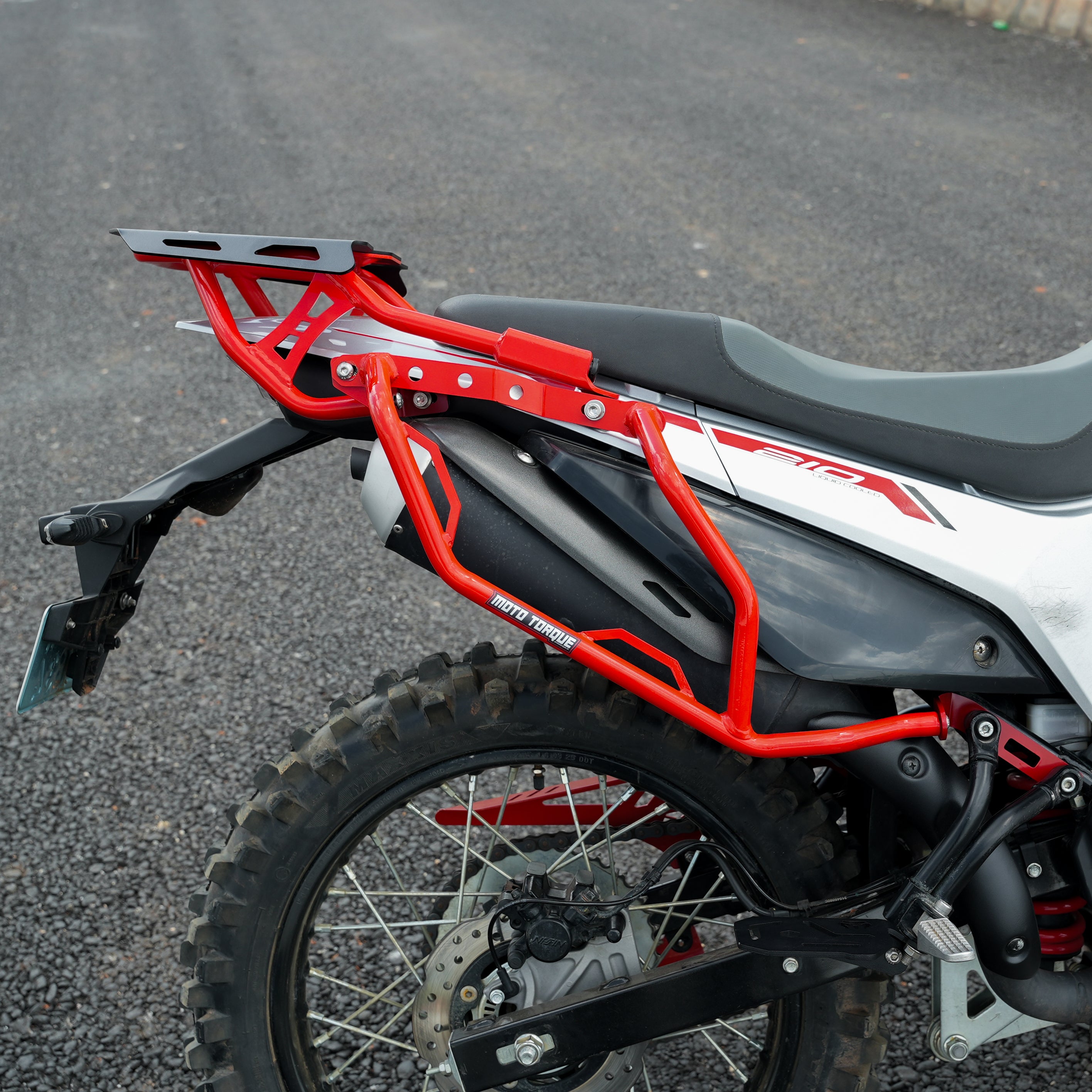 MotoTorque Saddle Stay (Red) for Hero Xpulse 210 — Luggage Mounting