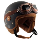 axor che dull black gold helmet with goggle 1