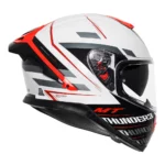 mt thunder3 pro damer gloss red & white helmet 1