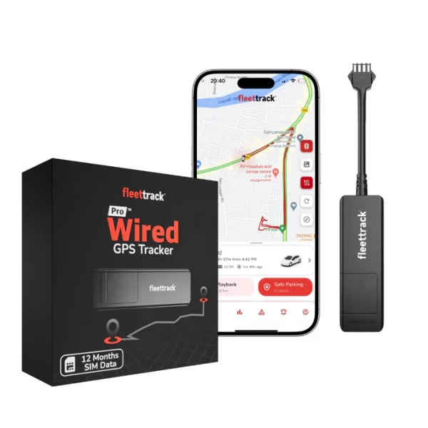 fleettrack pro wired gps tracker | for car, bike, scooter, truck, bus with 15+ premium features